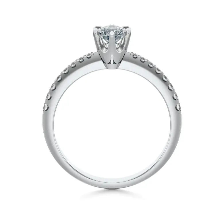 Pierścionek białe złoto z diamentami